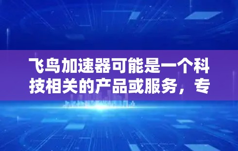 飞鸟加速器可能是一个科技相关的产品或服务，专注于帮助技术团队或企业加速某些开发或测试流程。为了找到其官网入口，您可以通过以下方式