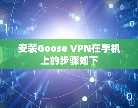 安装Goose VPN在手机上的步骤如下